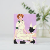 Coles Phillips "Fadeaway Girl" "Feeding Pigeons" Briefkaart (Staand voorkant)