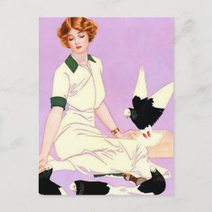 Coles Phillips "Fadeaway Girl" "Feeding Pigeons" Briefkaart