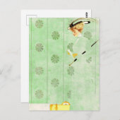 Coles Phillips "Fadeaway Girl" "Green Wallpaper" Briefkaart (Voorkant / Achterkant)