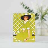 Coles Phillips ‘Fadeaway Girl’ “Lentetuin" Briefkaart (Staand voorkant)