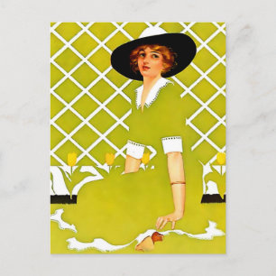 Coles Phillips ‘Fadeaway Girl’  “Lentetuin" Briefkaart
