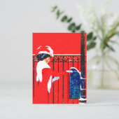 Coles Phillips Fadeaway Meisje - Witte Kerst Feestdagenkaart (Staand voorkant)