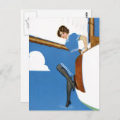 Coles Phillips Fadeaway - Varen op blauwe oceanen Briefkaart (Voorkant / Achterkant)