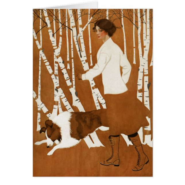 Coles Phillips Fadeaway Vrouw Joggen met Collie (Voorkant)