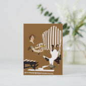 Coles Phillips Fadeaway Vrouw Met Collie Briefkaart (Staand voorkant)