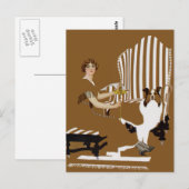 Coles Phillips Fadeaway Vrouw Met Collie Briefkaart (Voorkant / Achterkant)