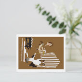 Coles Phillips Fadeaway Vrouw Met Collie Briefkaart (Staand voorkant)