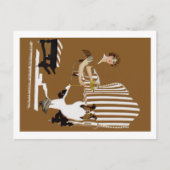 Coles Phillips Fadeaway Vrouw Met Collie Briefkaart (Voorkant)