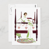 Coles Phillips Vrouw en Vier Poster en Quilts Briefkaart (Voorkant / Achterkant)