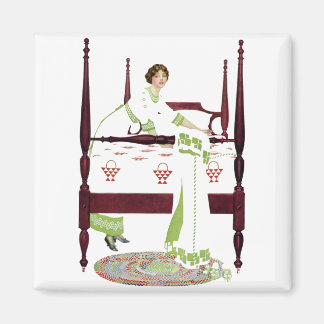 Coles Phillips Vrouw en Vier Poster en Quilts Magneet