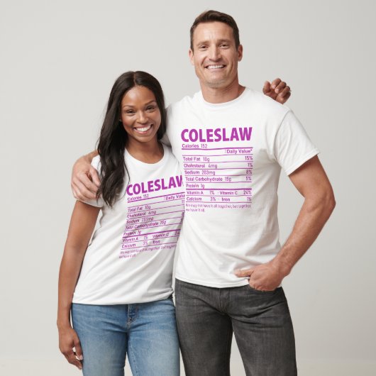 Coleslaw Costume Funny Thanksgiving Food Nutrition T-shirt (Unisex)