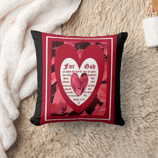 Coleus Close-up met Johannes 3:16 Kussen (Deken)