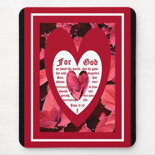 Coleus Close-up met Johannes 3:16 Muismat (Voorkant)