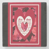 Coleus Close-up met Johannes 3:16 Stenen Onderzetter (Voorkant)