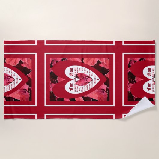 Coleus Close-up with John 3:16 Strandlaken (Voorkant)