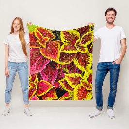 Coleus Leaf Burst Design Fleece Deken