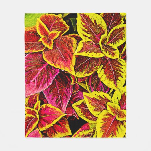 Coleus Leaf Burst Design Fleece Deken (Voorkant)