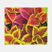 Coleus Leaf Burst Design Fleece Deken (Voorkant (Horizontaal))