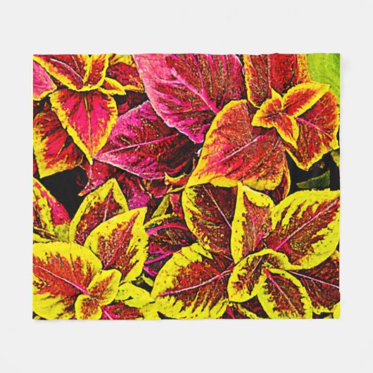 Coleus Leaf Burst Design Fleece Deken (Voorkant (Horizontaal))
