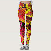 Coleus Leaf Burst Design Leggings (Voorkant)