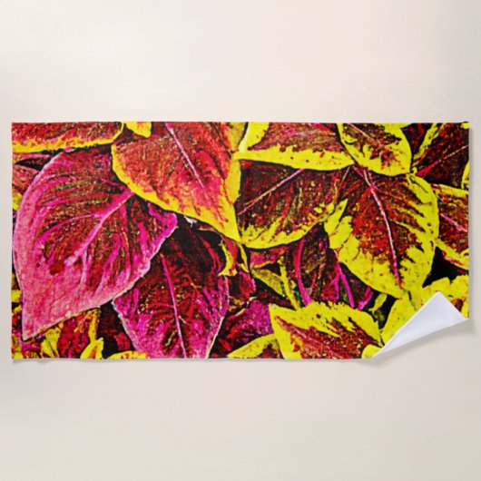 Coleus Leaf Burst Design Strandlaken (Voorkant)