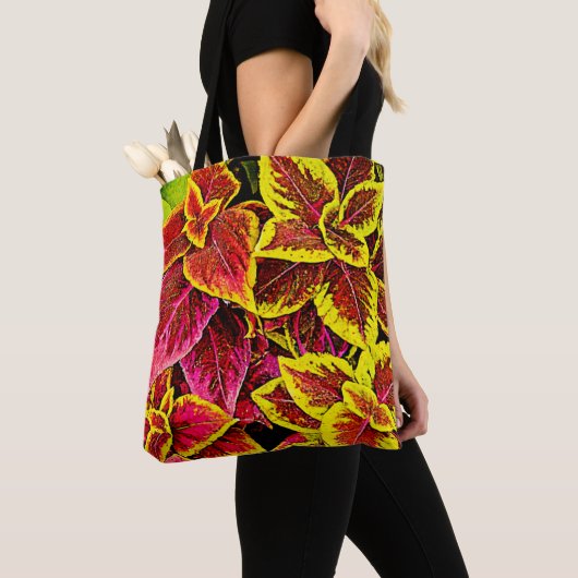 Coleus Leaf Burst Design Tote Bag (Dichtbij)