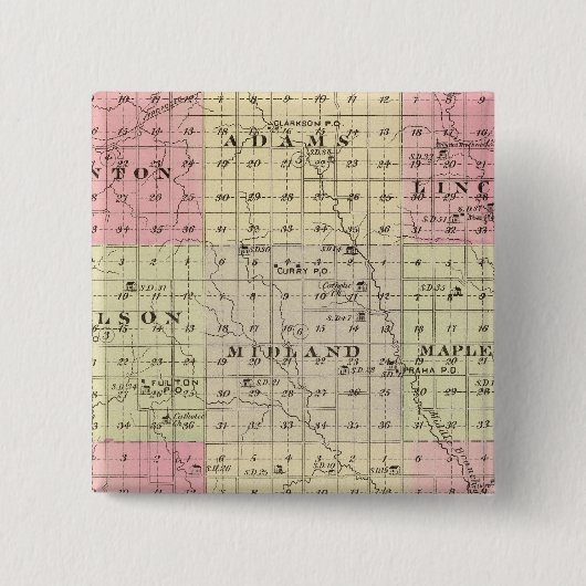 Colfax County, Nebraska Vierkante Button 5,1 Cm (Voorkant)