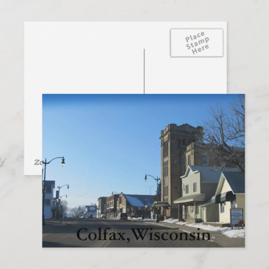 Colfax, Wisconsin Post-kaart Briefkaart (Voorkant / Achterkant)