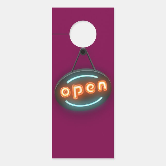 Colgador para Puertas Palabra Open En Estilo Neón Deurhanger (Voorkant)