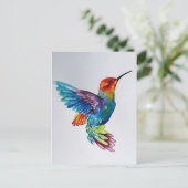 Colibri aquarelle briefkaart (Staand voorkant)