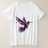 Colibrí Arcoíris Geométrico – Arte Moderno Vibrant Grote Maat T-shirt (Design voorkant)