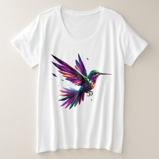 Colibrí Arcoíris Geométrico – Arte Moderno Vibrant Grote Maat T-shirt (Design voorkant)