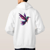 Colibrí Arcoíris Geométrico – Arte Moderno Vibrant Hoodie (Achterkant)