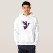 Colibrí Arcoíris Geométrico – Arte Moderno Vibrant Hoodie (Voorkant volledig)