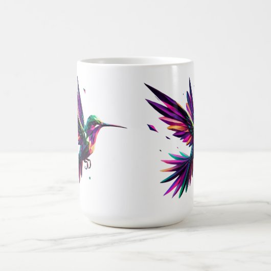 Colibrí Arcoíris Geométrico – Arte Moderno Vibrant Koffiemok (Center)