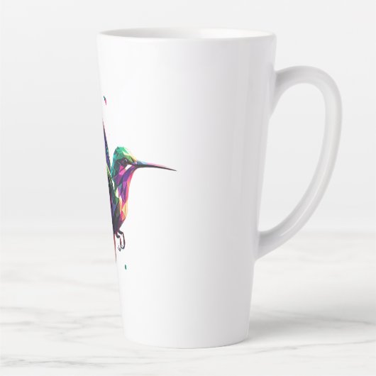 Colibrí Arcoíris Geométrico – Arte Moderno Vibrant Latte Mok (Rechts)