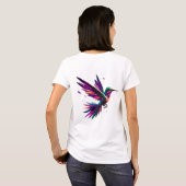 Colibrí Arcoíris Geométrico – Arte Moderno Vibrant T-shirt (Achterkant volledig)