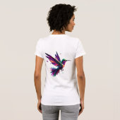 Colibrí Arcoíris Geométrico – Arte Moderno Vibrant T-shirt (Achterkant volledig)