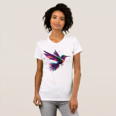 Colibrí Arcoíris Geométrico – Arte Moderno Vibrant T-shirt (Voorkant volledig)