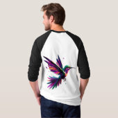 Colibrí Arcoíris Geométrico – Arte Moderno Vibrant T-shirt (Achterkant volledig)