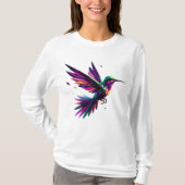 Colibrí Arcoíris Geométrico – Arte Moderno Vibrant T-shirt (Voorkant)
