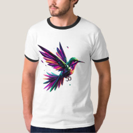 Colibrí Arcoíris Geométrico – Arte Moderno Vibrant T-shirt
