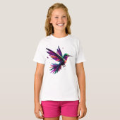 Colibrí Arcoíris Geométrico – Arte Moderno Vibrant T-shirt (Voorkant volledig)
