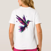 Colibrí Arcoíris Geométrico – Arte Moderno Vibrant T-shirt (Achterkant)
