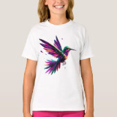 Colibrí Arcoíris Geométrico – Arte Moderno Vibrant T-shirt (Voorkant)