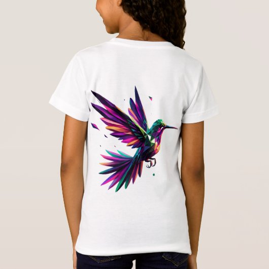 Colibrí Arcoíris Geométrico – Arte Moderno Vibrant T-shirt (Achterkant)
