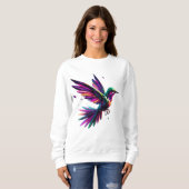 Colibrí Arcoíris Geométrico – Arte Moderno Vibrant Trui (Voorkant volledig)