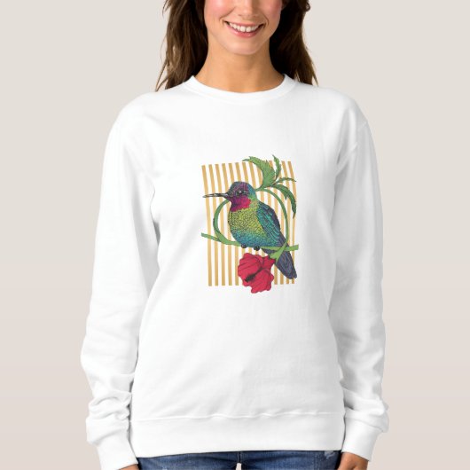 Colibri Bird Gold Stripes Basic Sweatshirt (Voorkant)