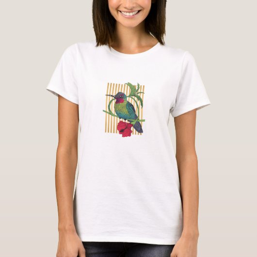 Colibri Bird Gold Stripes Flowy Musea Tanktop (Voorkant)
