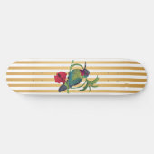 Colibri Bird Gouden Strepen Skateboard Dek (Horizontaal)